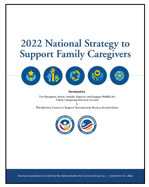 Cover page of the 2022 National Strategy to Support Family Caregivers