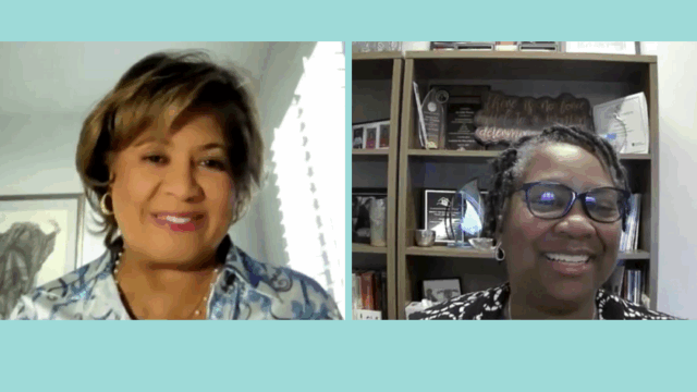 Video screenshots of Karyne Jones and Dr. Anita Thomas