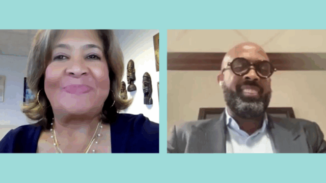 Video screenshots of Karyne Jones and Rev. Dr. Frederick D. Haynes, III